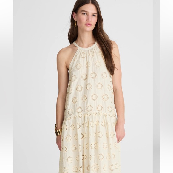 Madewell Aubriella Dress Embroidered Drop-Waist Maxi Dress Floral Eyelet XS NEW - Picture 2 of 14